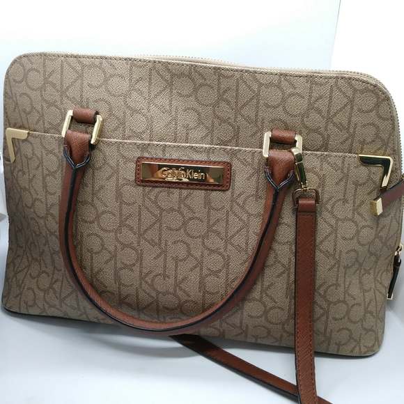 Calvin Klein Handbags - Calvin Klein shoulder bag brown with logo print